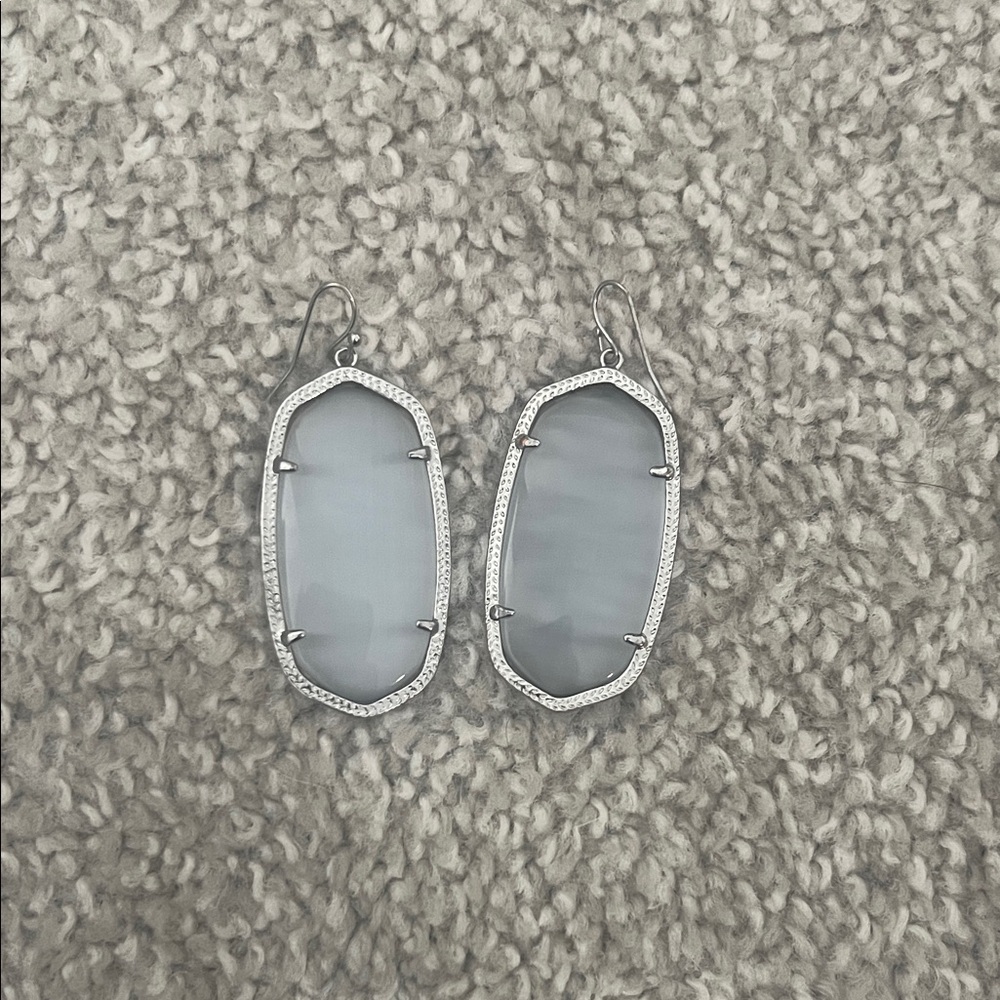 Kendra Scott Silver and Gray Dangle Earrings